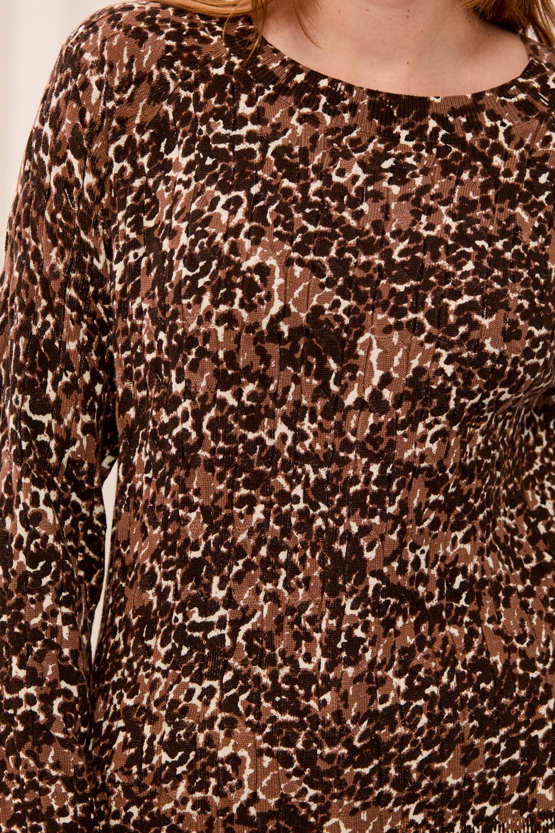 Tribal Women's Long Sleeve Crew Neck Sweater - Hickory