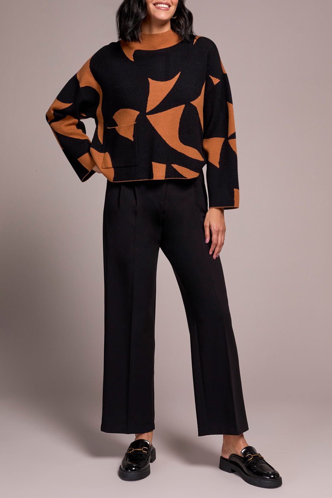 Tribal Women's Long Sleeve Mock Neck Sweater - A&M Clothing & Shoes - Westlock