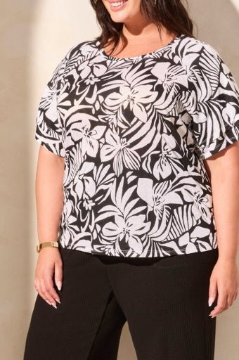 Tribal Women's Ruffle Sleeve Top Plus - A&M Clothing & Shoes - Westlock