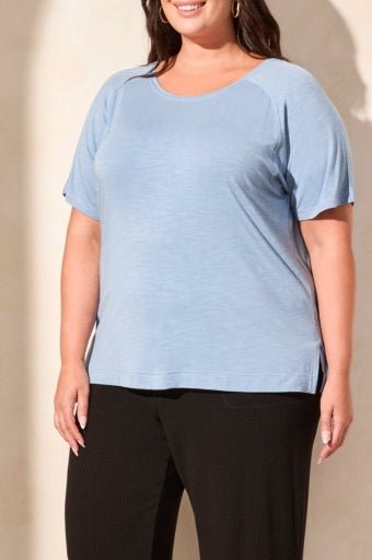 Tribal Women's SS Crew Neck Top Plus - A&M Clothing & Shoes - Westlock