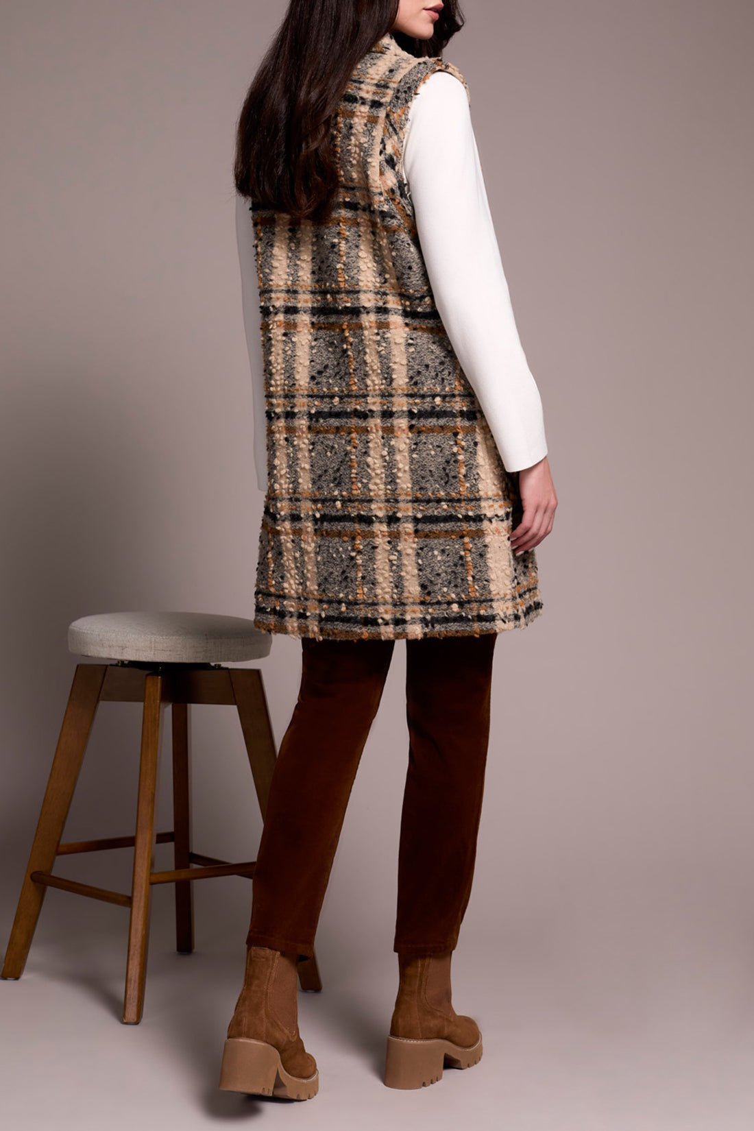 Tribal Women's Wide Notch Collar Button Vest - A&M Clothing & Shoes - Westlock