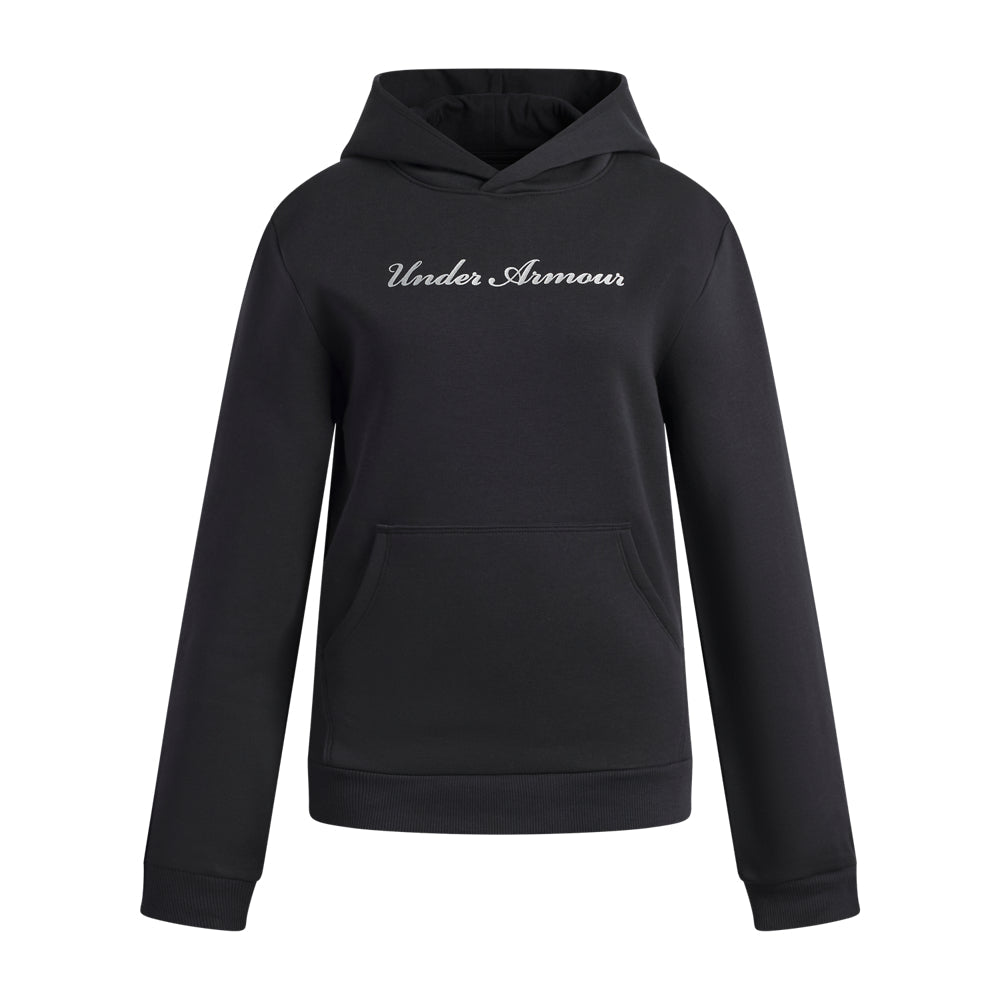 Under Armour Youth Girls Rival Fleece Shimmer Hoodie - Black