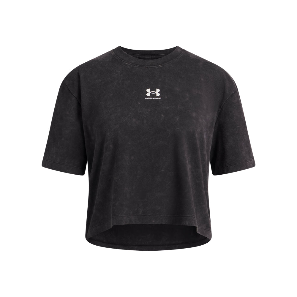 Under Armour Youth Girls Rival Wash Short Sleeve T-Shirt - Black