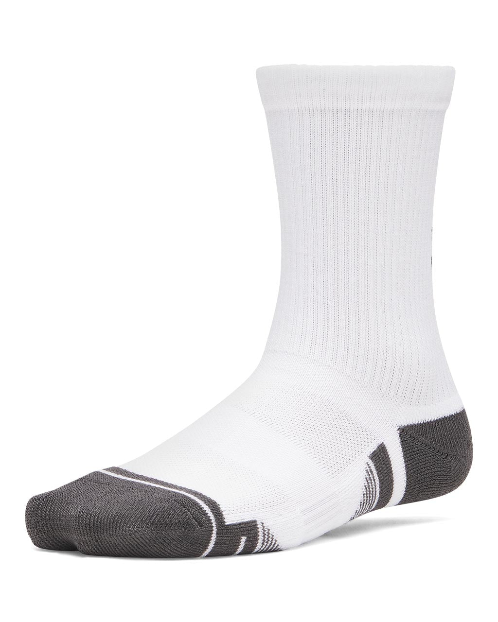 Under Armour Youth Performance Tech 6-Pack Crew Socks - White/Grey