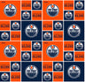 Edmonton Oilers 100% Cotton Licensed Fabric Geometric