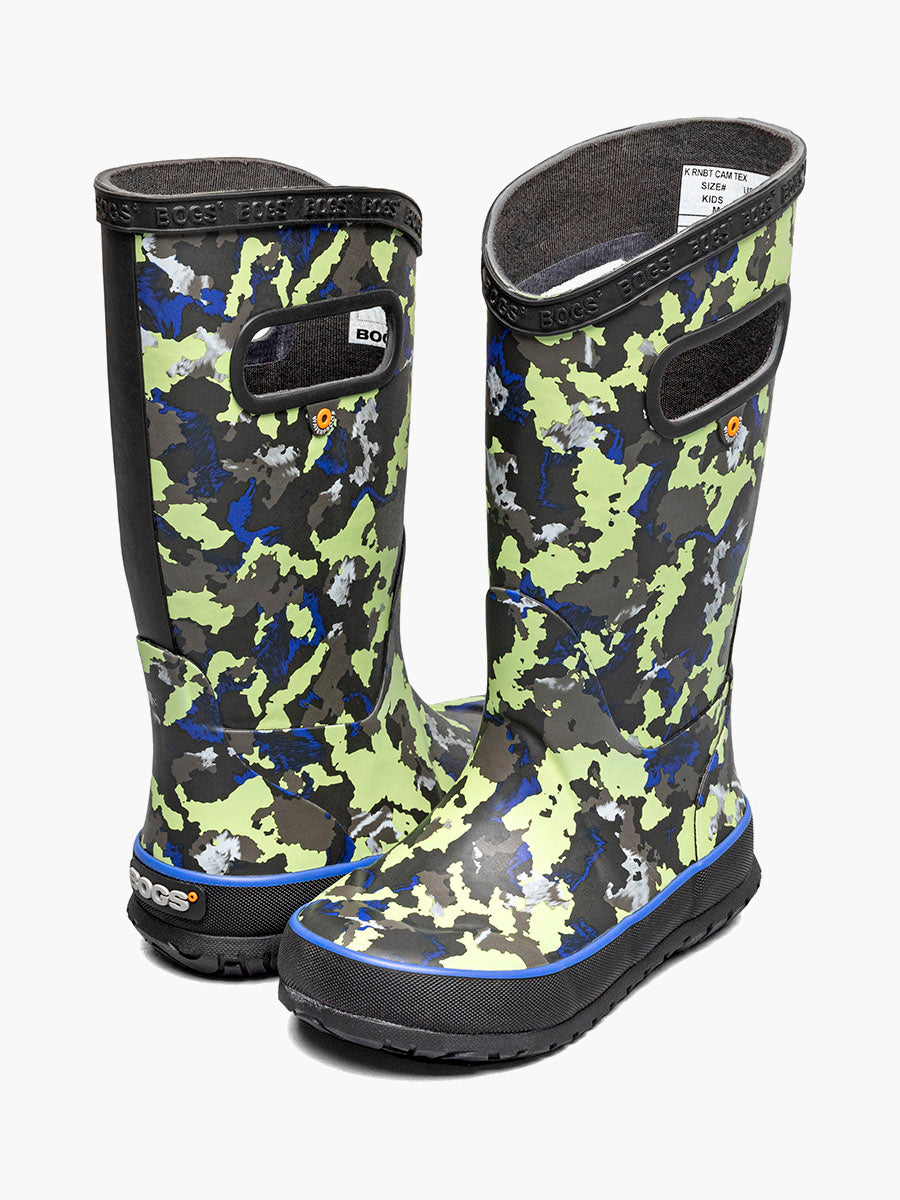 Bogs Kids Boys Camo Texture Rainboots