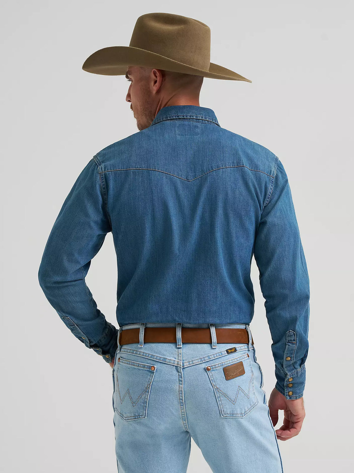 Wrangler Men's Denim Long Sleeve Snap Shirt