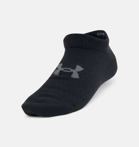 Under Armour Boys/Girls Essential 6-Pack No-Show Socks - Black