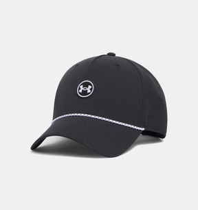 Under Armour Men's Drive Mid Rope Adjustable Hat - Black/White