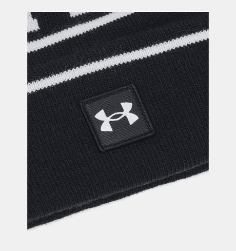 Under Armour Men's Halftime Pom Beanie - Black/White