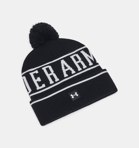 Under Armour Men's Halftime Pom Beanie - Black/White
