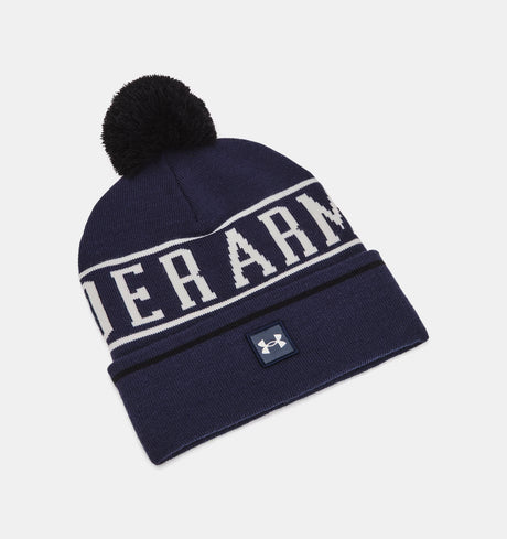 Under Armour Men's Halftime Pom Beanie - Midnight/White