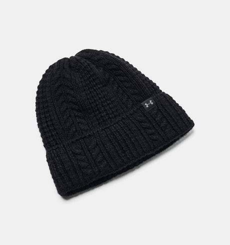 Under Armour Women's Halftime Cable Knit Beanie - Black