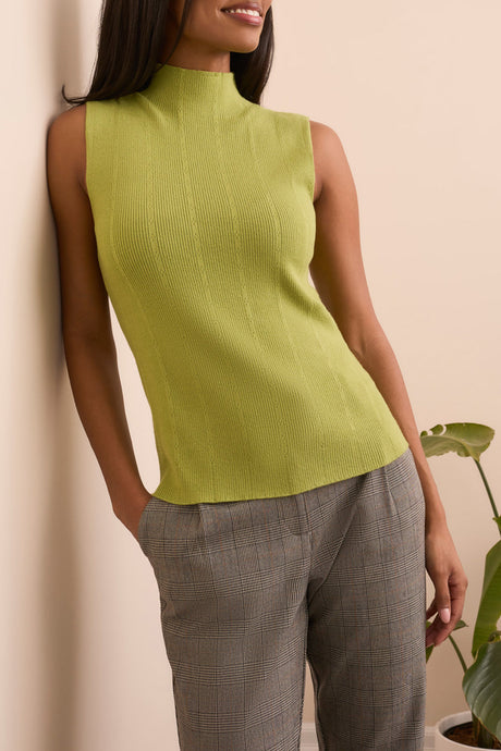 Tribal Women's Textured Sleeveless Mock Neck Top