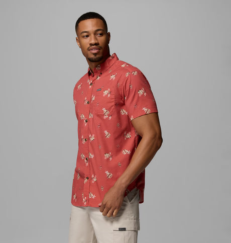 Columbia Men's Rapid Rivers Printed Short Sleeve Shirt - Washed Red