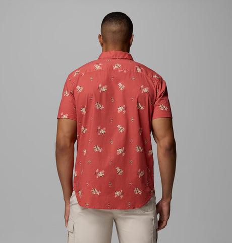 Columbia Men's Rapid Rivers Printed Short Sleeve Shirt - Washed Red