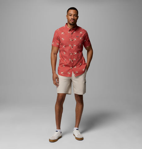 Columbia Men's Rapid Rivers Printed Short Sleeve Shirt - Washed Red