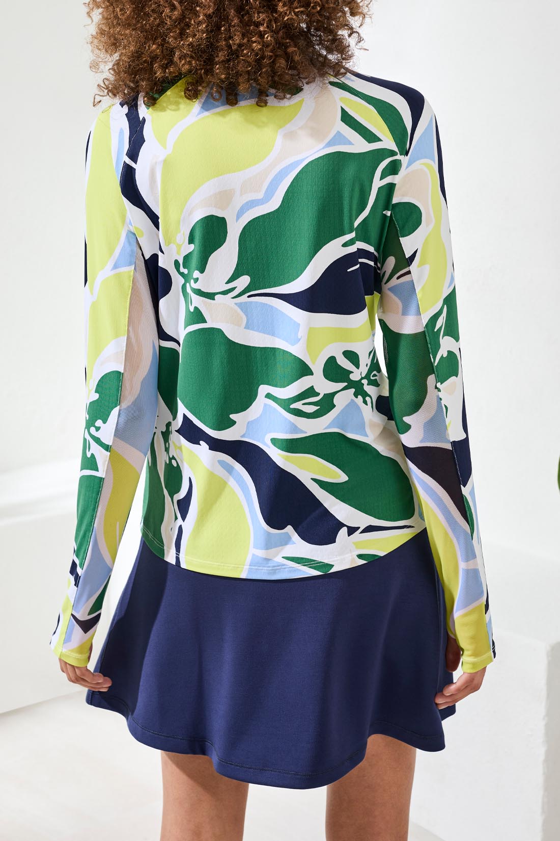 Tribal Women's Printed Mock Neck Zip-Up Cardigan