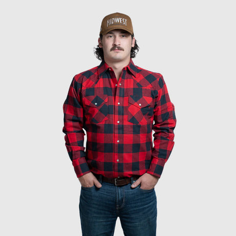 MWG Men's Flannel LS Snap Shirt