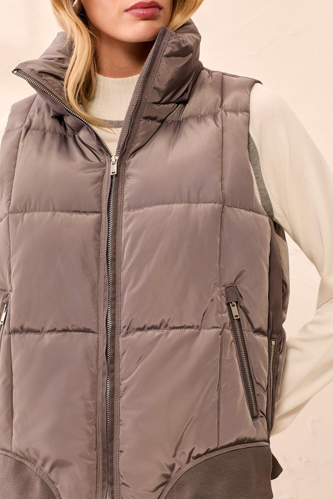 Tribal Women's Quilted Removable Hood Vest
