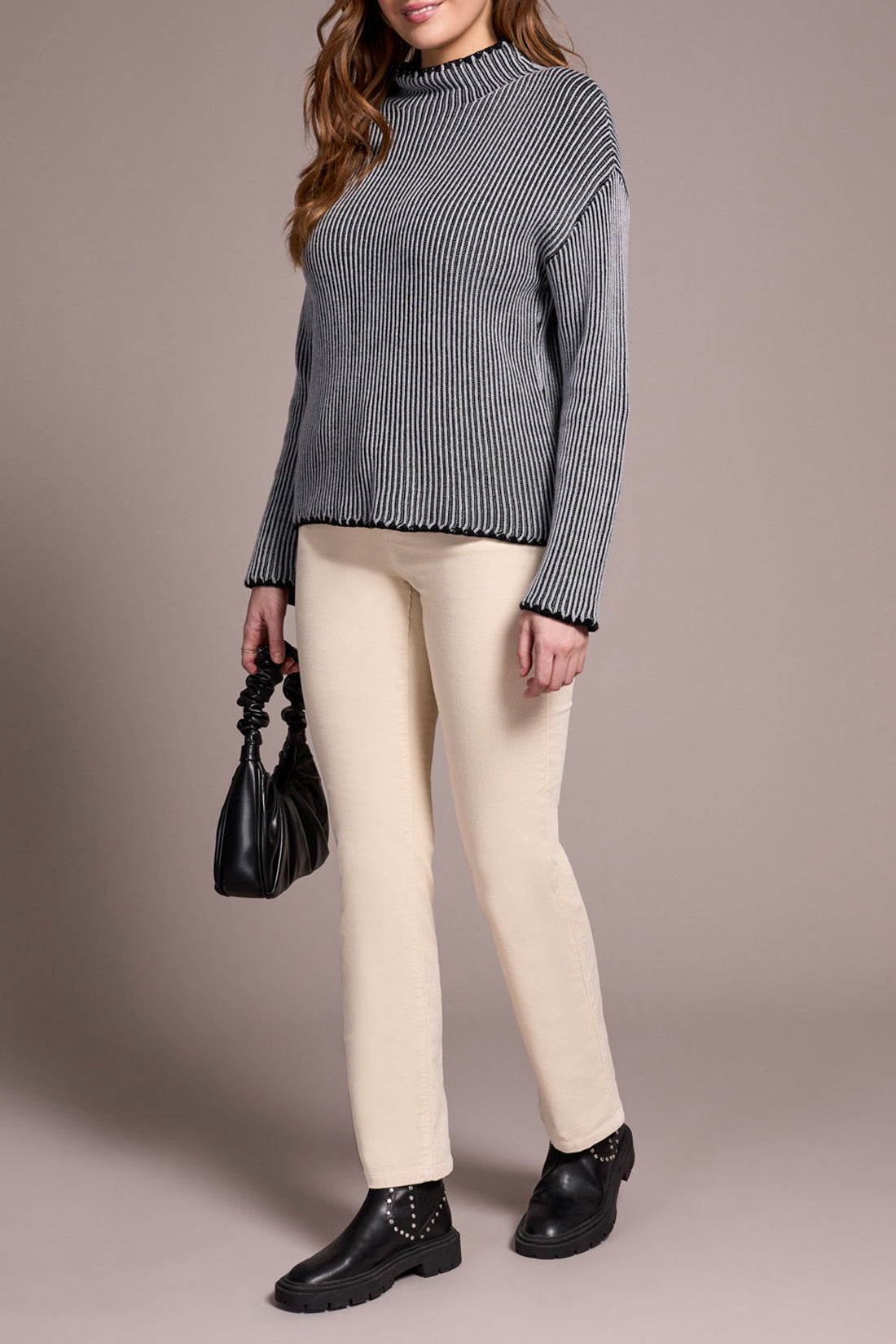 Tribal Women's Long Sleeve Funnel Neck Sweater