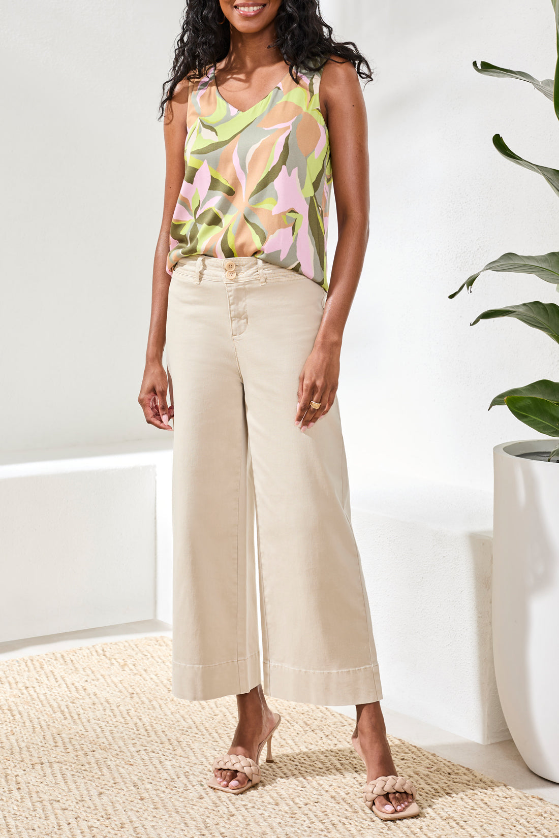 Tribal Women's Comfort Stretch High Rise Palazzo Pants