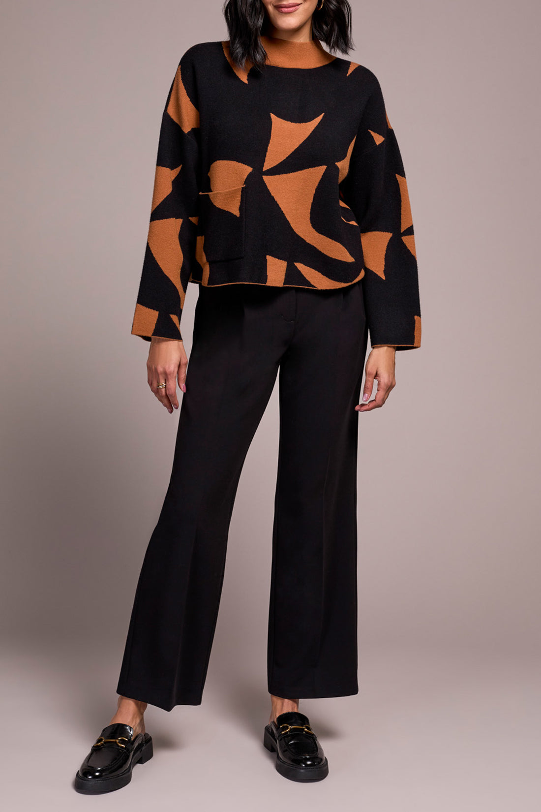 Tribal Women's Long Sleeve Mock Neck Sweater