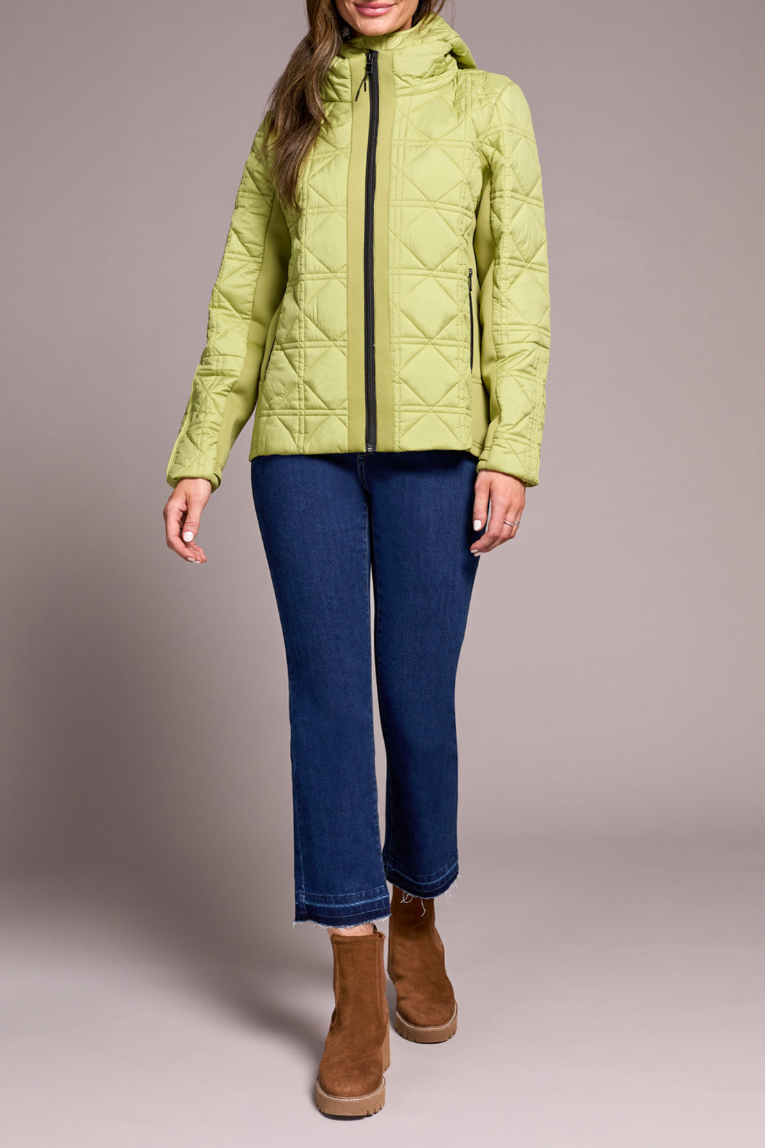 Tribal Women's Long Sleeve Zip Front Puffer