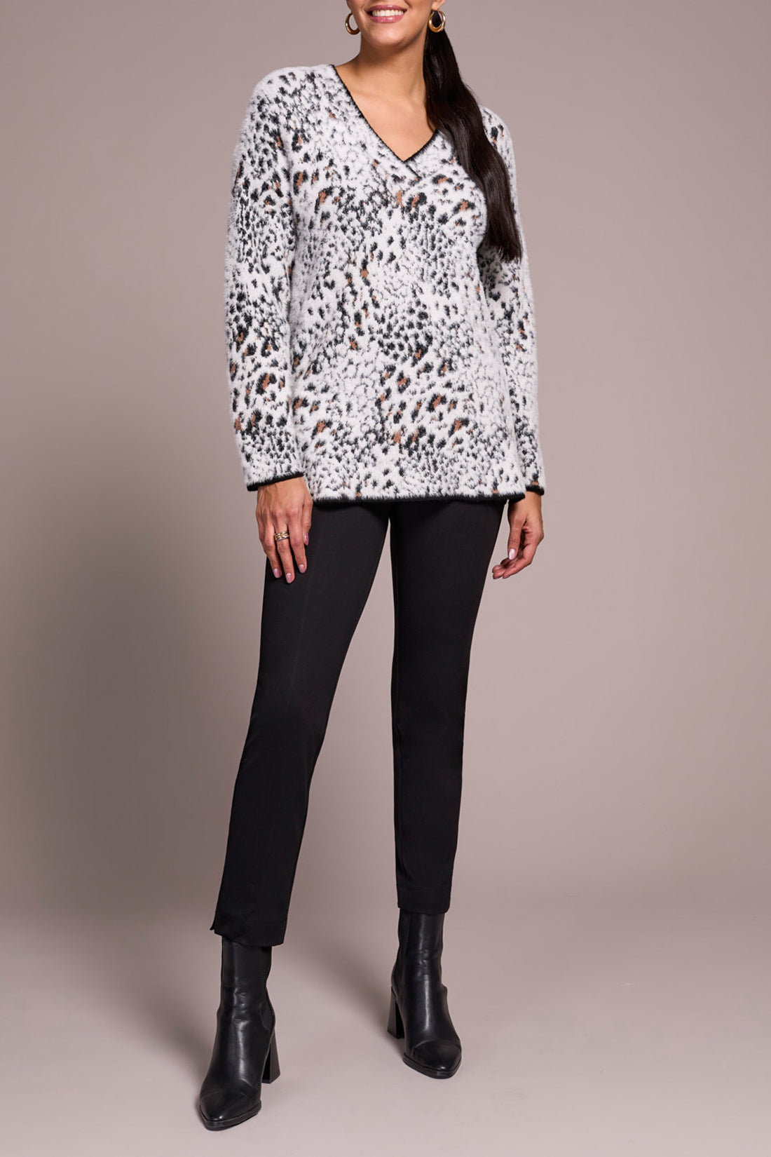 Tribal Women's Long Sleeve V-Neck Sweater