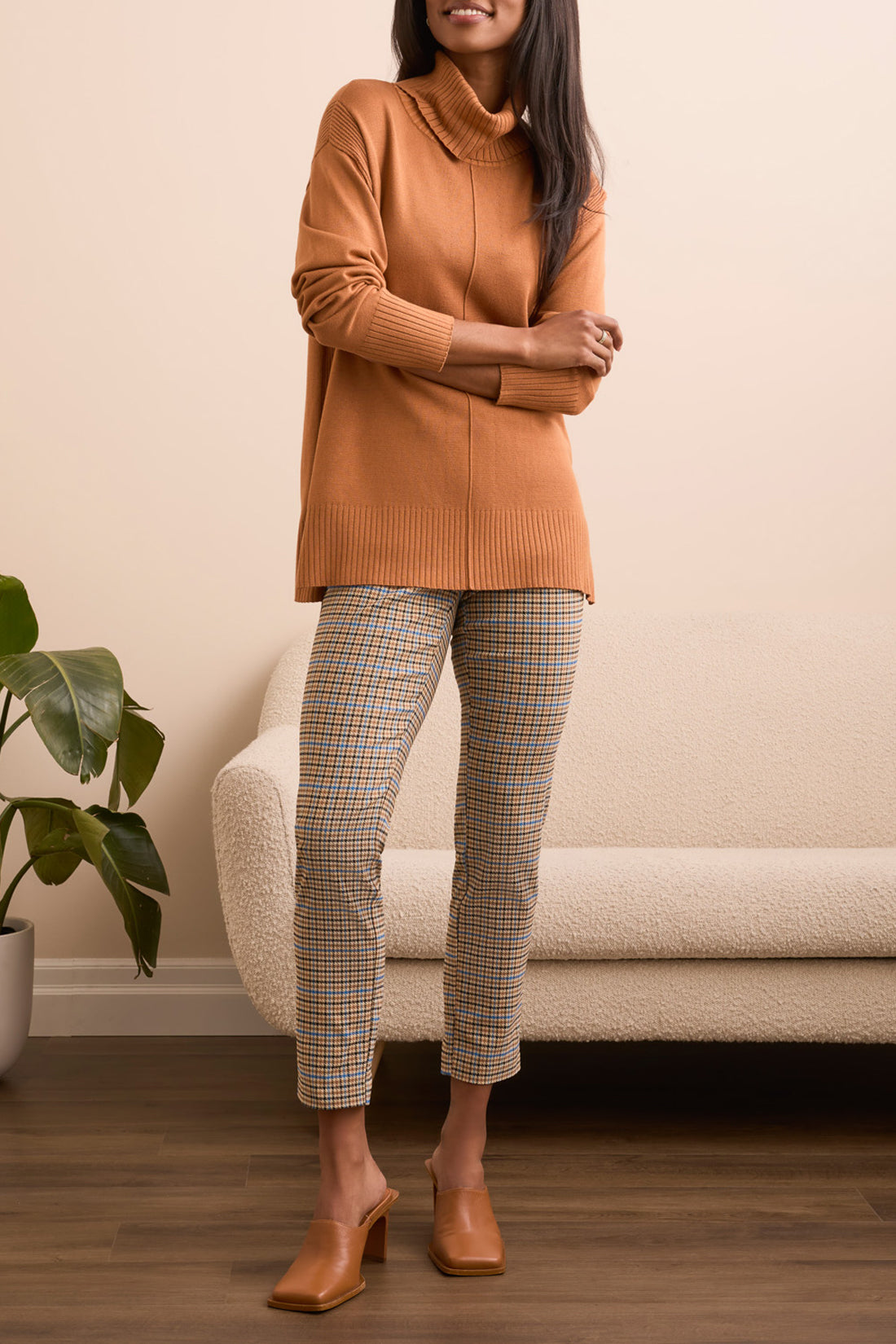 Tribal Women's Long Sleeve Turtle Neck Sweater