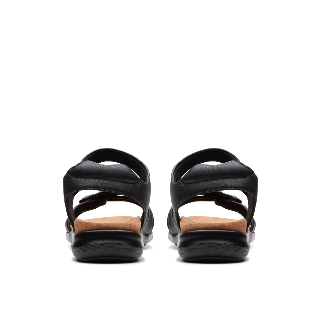 Clarks Women's Kitly Ave Black Leather Sandals