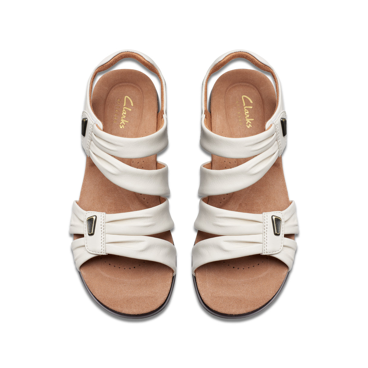Clarks Women's Kitly Ave Off White Leather Sandals