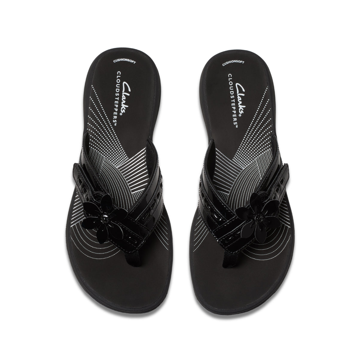 Clarks Women's Breeze Opal Black Pat Sandals