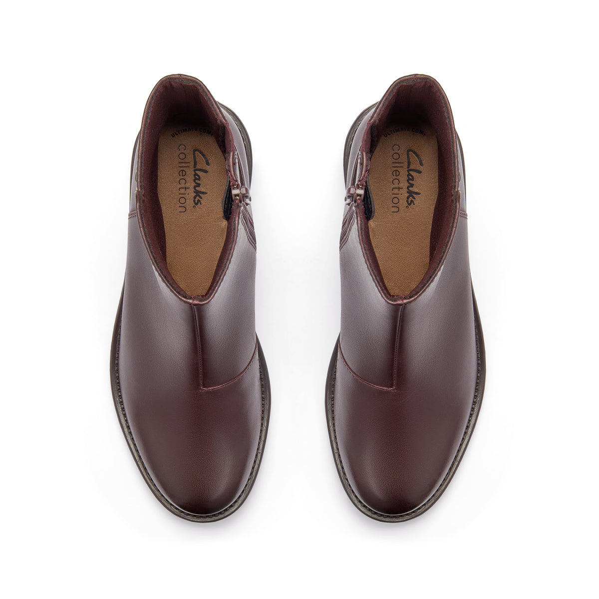 Clarks Women's Maye Kaylie Merlot Leather Boots