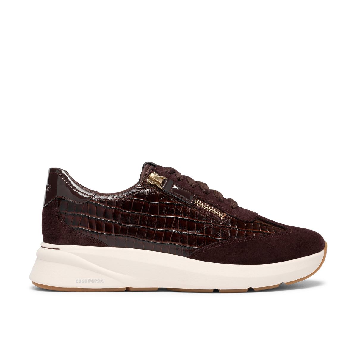 Clarks Women's Code R Run Dark Brown Combi Sneakers