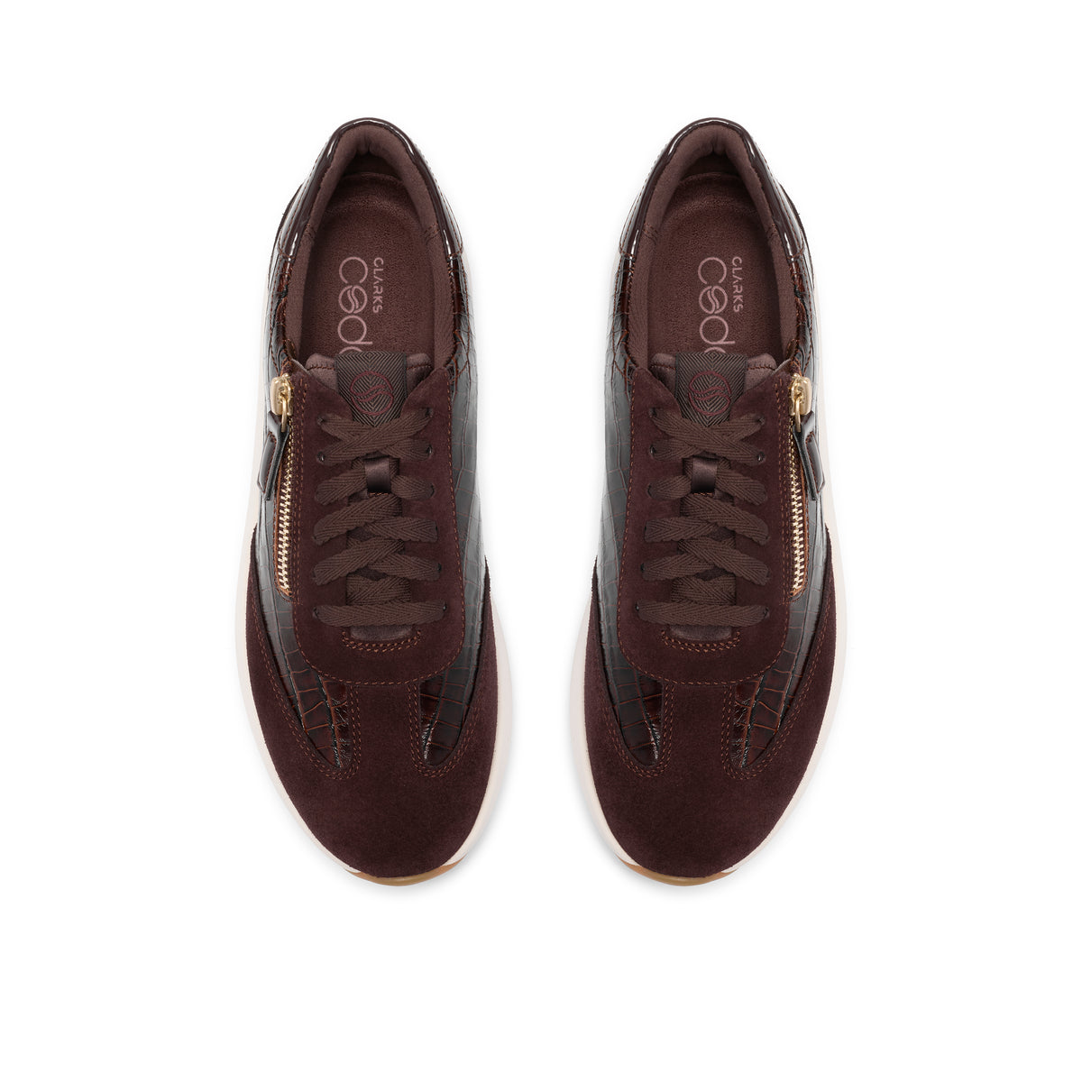 Clarks Women's Code R Run Dark Brown Combi Sneakers