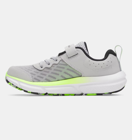 Under Armour Kids Boys Assert 10 AC Running Shoes - Grey/Green