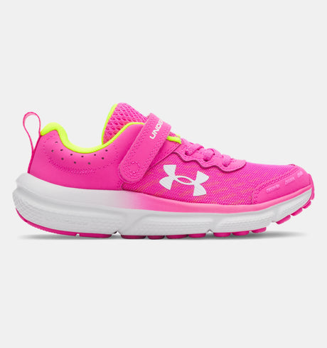Under Armour Kids Girls Assert 10 AC Running Shoes - Pink/Yellow