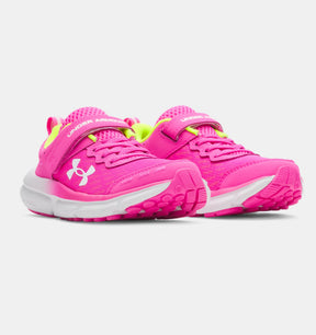 Under Armour Kids Girls Assert 10 AC Running Shoes - Pink/Yellow