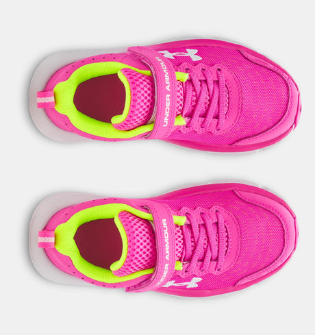 Under Armour Kids Girls Assert 10 AC Running Shoes - Pink/Yellow