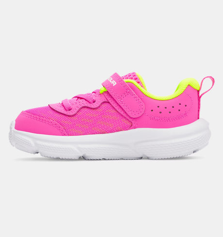 Under Armour Toddler Girls Assert 10 AC Running Shoes - Pink/Yellow