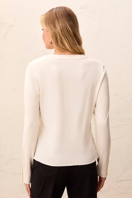 Tribal Women's Soft Viscose Long Sleeve Button Cuff Knit Top