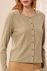 Tribal Women's Long Sleeve Crew Neck Cardigan