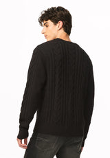 Buffalo Men's Wicap Cable Knit Crew Neck Sweater