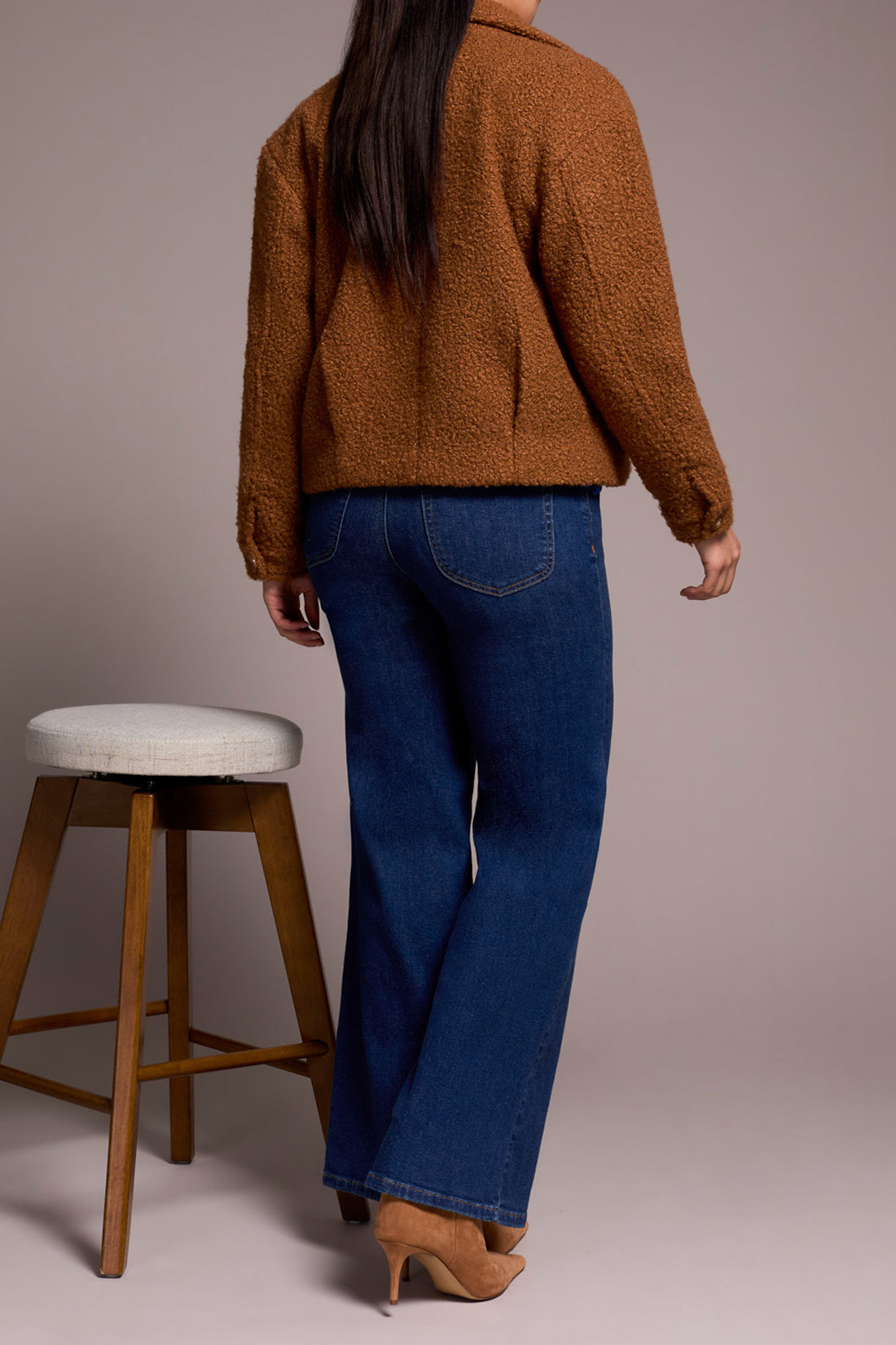 Tribal Women's Button Front Boucle Jacket