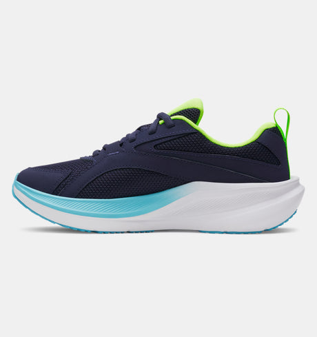 Under Armour Youth Boys Assert 11 Running Shoes - Navy/Green
