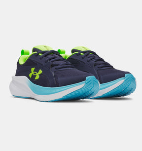 Under Armour Youth Boys Assert 11 Running Shoes - Navy/Green