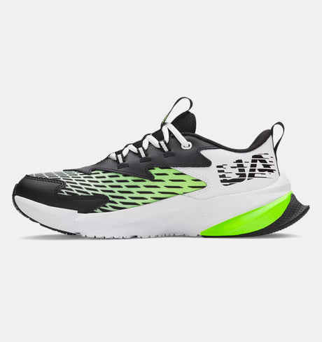 Under Armour Youth Boys Scramjet 7 Running Shoes - White/Hyper Green