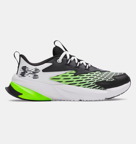 Under Armour Youth Boys Scramjet 7 Running Shoes - White/Hyper Green