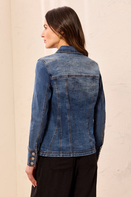 Tribal Women's Denim Insert Detail Fitted Jacket